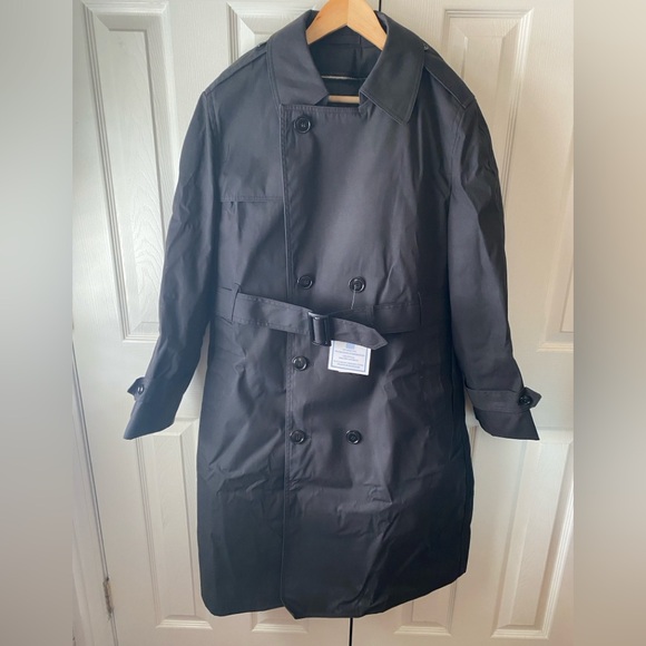 Defense Logistics Agency Other - Defense Logistics Agency Garrison Black Double-Breasted All-Weather Trench Coat